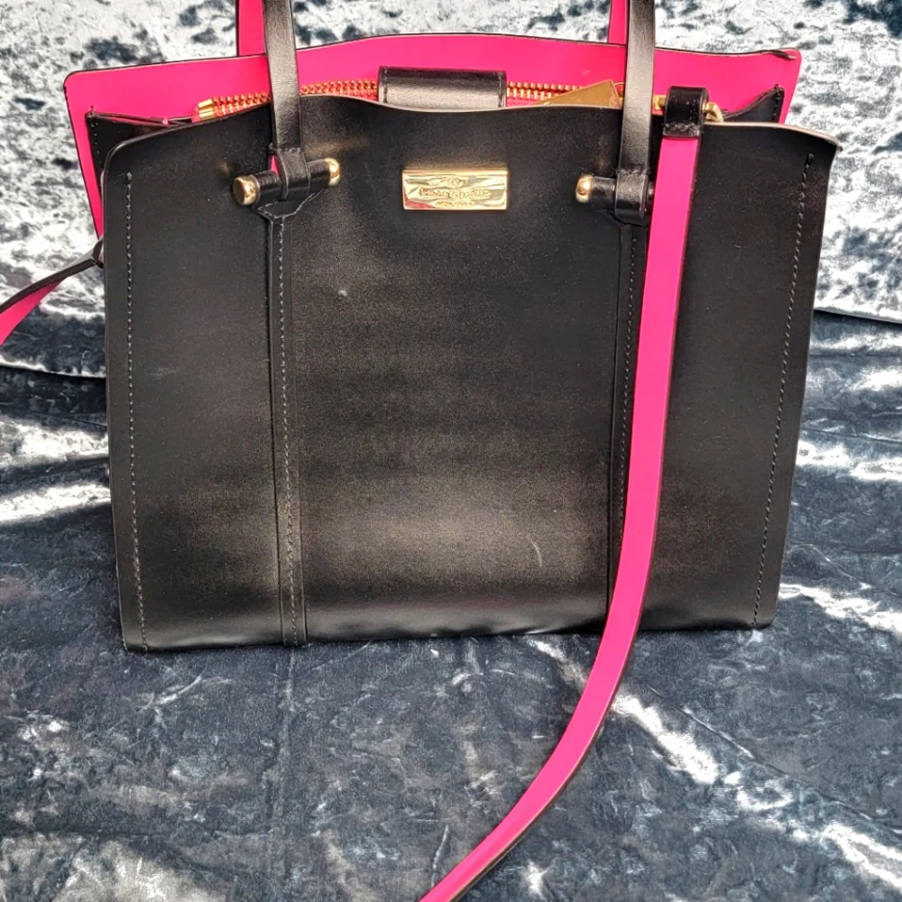 Kate Spade Arbour Hill‎ Crossbody Bag in Black and Pink Leather P60